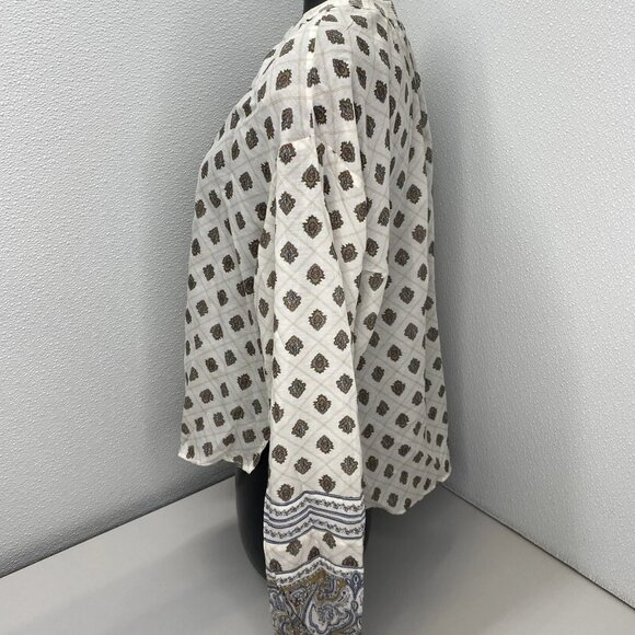 NEW VERONICA BEARD Lollie Paisley Button-Down Blouse – White Dove/Multi – S - Picture 10 of 12